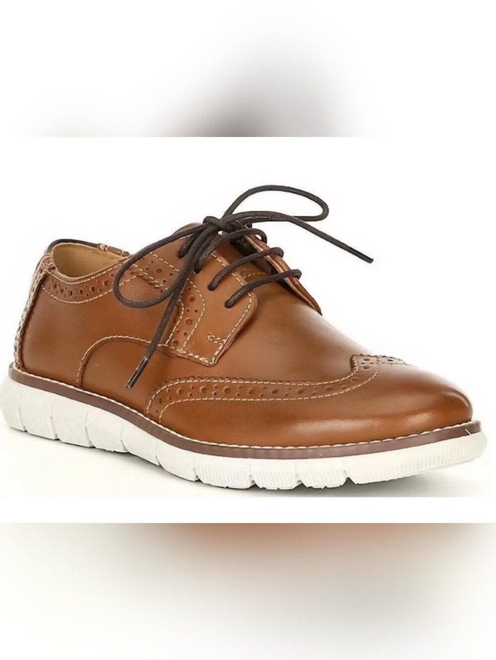 Johnston & Murphy Boys Brown Leather Wingtip Oxford BK Holden Dress Shoes Sz6